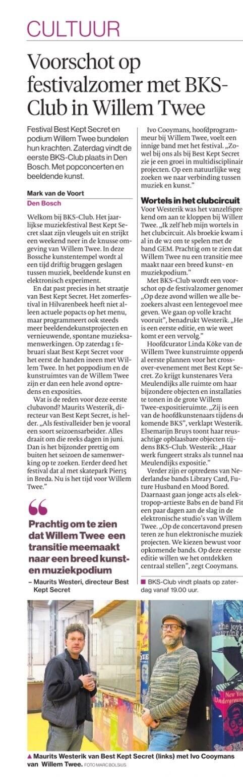 Brabants Dagblad over BKS-Cub in Willem Twee